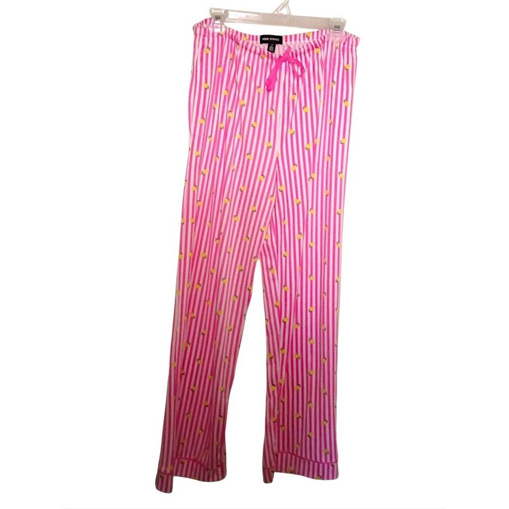 New Room Service Pants Only Size Large NWOT Stripes Lemons Pink White